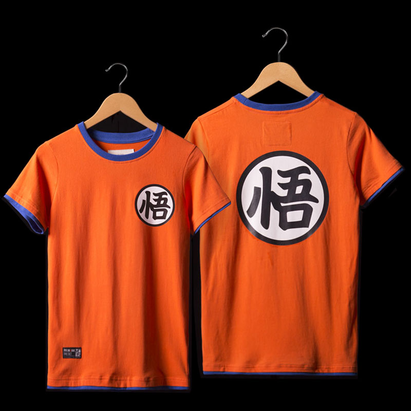 Dragon Ball Son Goku T shirts Mens Orange Tee Shirt Wishining